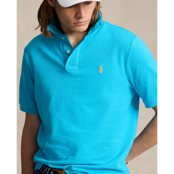 Cove Blue/Orange The Iconic Classic Fit Mesh Polo Polo Ralph Lauren 6