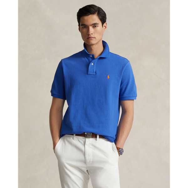 New Iris Blue/Orange The Iconic Mesh Polo Shirt Polo Ralph Lauren 1