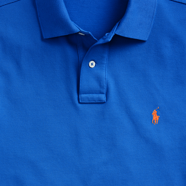 New Iris Blue/Orange The Iconic Classic Fit Mesh Polo Polo Ralph Lauren 7