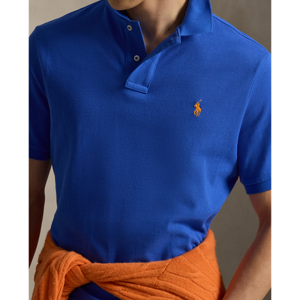 New Iris Blue/Orange The Iconic Classic Fit Mesh Polo Polo Ralph Lauren 6