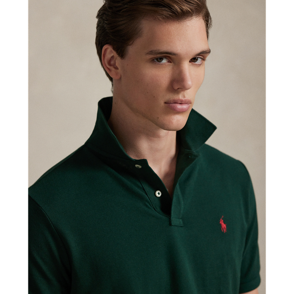 College Green / Burgundy The Iconic Classic Fit Mesh Polo Polo Ralph Lauren 6