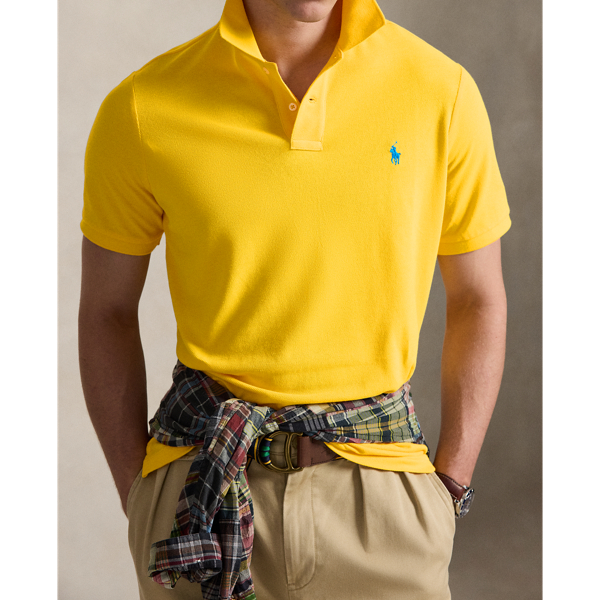 Yellowfin/Bright Blue The Iconic Classic Fit Mesh Polo Polo Ralph Lauren 6