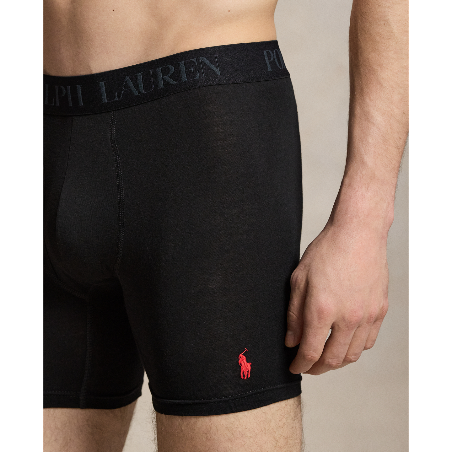 Трусы-боксеры для мужчин, хлопок, модал, 3 шт. — Ralph Lauren, цвет: Чёрный — фото 3