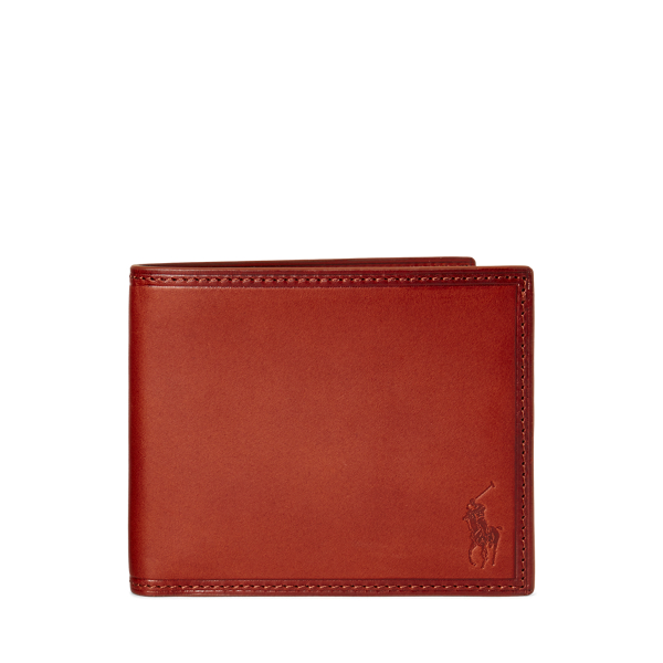 Burnished Leather Billfold Coin Wallet