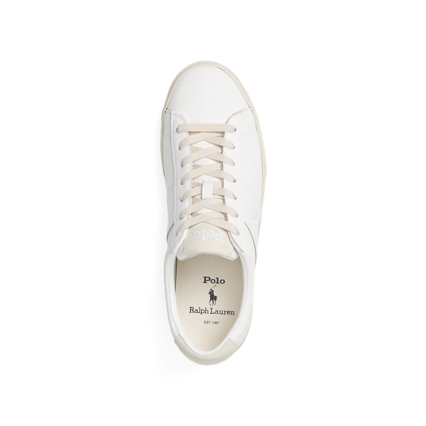White Sayer Calfskin Trainer Polo Ralph Lauren 4