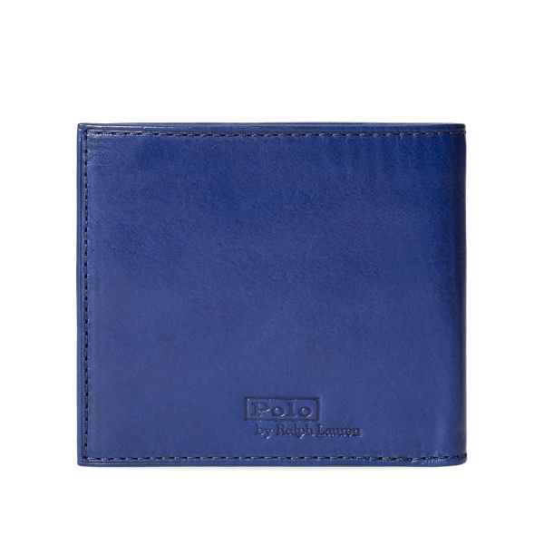 Blue/Navy/Red Repp-Stripe Leather Wallet Polo Ralph Lauren 2