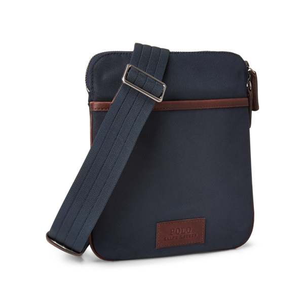 Navy Leather-Trimmed Crossbody Bag Polo Ralph Lauren 2