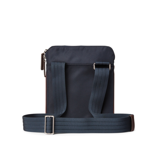 Navy Leather-Trimmed Crossbody Bag Polo Ralph Lauren 3