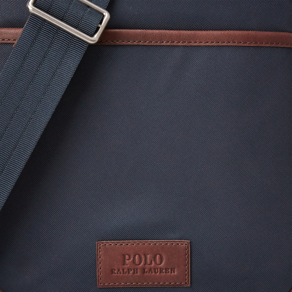 Navy Leather-Trimmed Crossbody Bag Polo Ralph Lauren 4