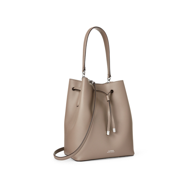 Taupe/Porcini Medium Debby Drawstring Bag Lauren 3