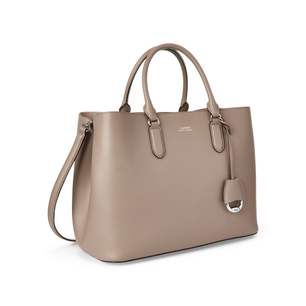 Taupe / Porcini Marcy Leather Satchel Lauren 3
