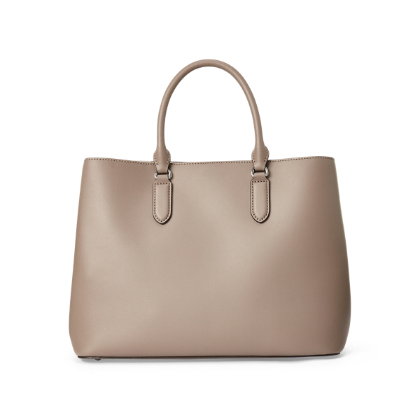 Taupe / Porcini Marcy Leather Satchel Lauren 4