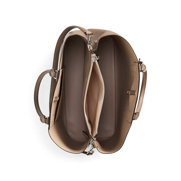 Taupe / Porcini Marcy Leather Satchel Lauren 5