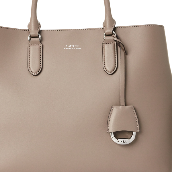 Taupe / Porcini Marcy Leather Satchel Lauren 6