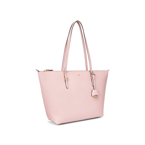 Mellow Pink Pebble Grain Faux-Leather Tote Lauren 3