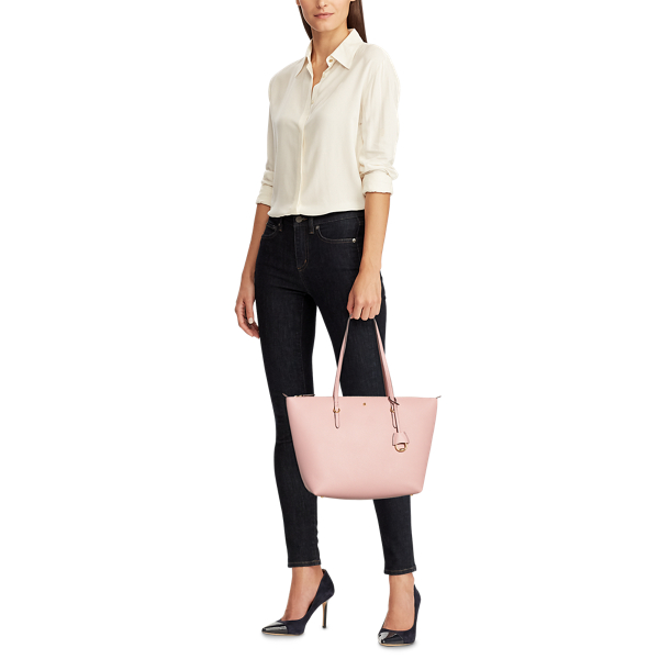 Mellow Pink Pebble Grain Faux-Leather Tote Lauren 7