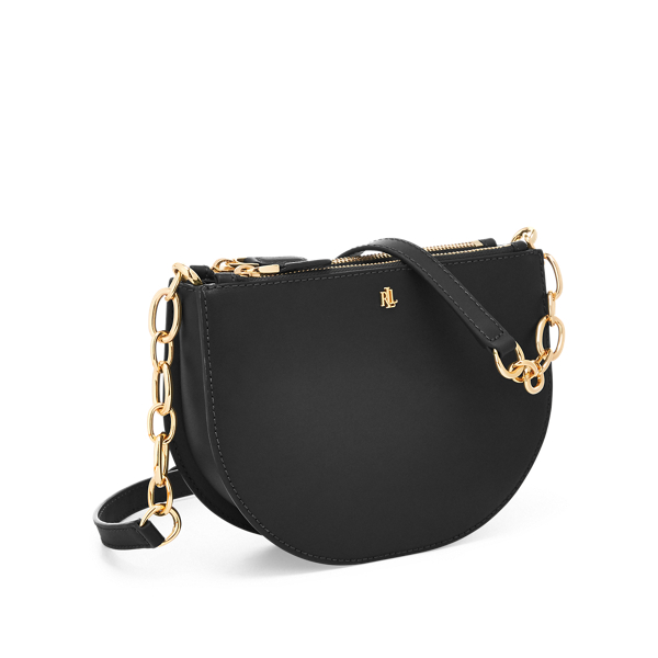 Black Leather Medium Crossbody Lauren 3
