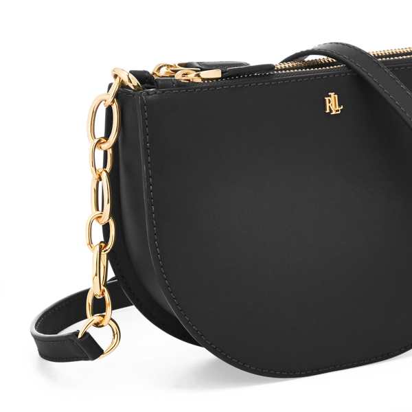 Black Leather Medium Crossbody Lauren 6