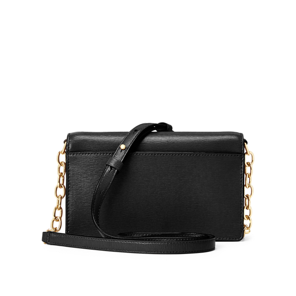 Black Leather Medium Crossbody Bag Lauren 3