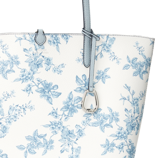 Garden Floral/Sky Faux-Leather Reversible Tote Lauren 6