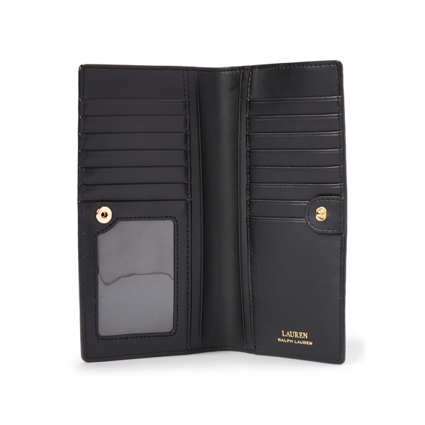 Black Slim Pebbled Leather Wallet Lauren 3