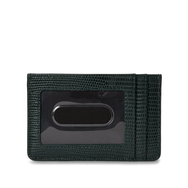 Green Slim Leather Card Case Lauren 2