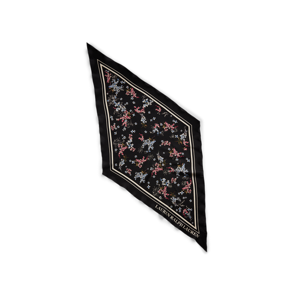 Black Flora Silk Neckerchief Lauren 2