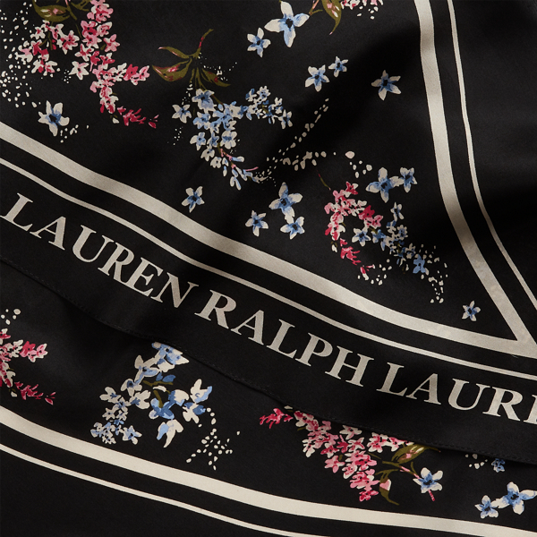 Black Flora Silk Neckerchief Lauren 3