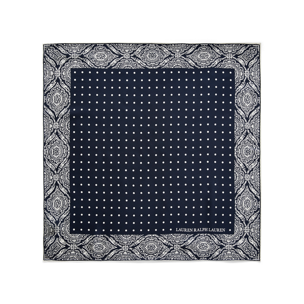 Navy Paloma Polka-Dot Silk Scarf Lauren 2