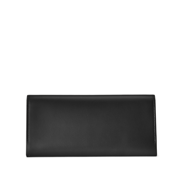 Black Calfskin Long Wallet Polo Ralph Lauren 2