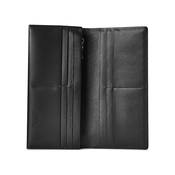 Black Calfskin Long Wallet Polo Ralph Lauren 3