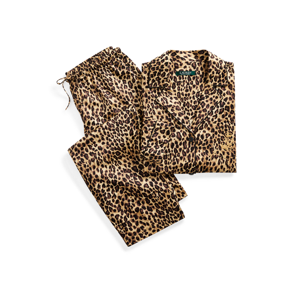 Leopard Sateen Pyjama Set Lauren 1