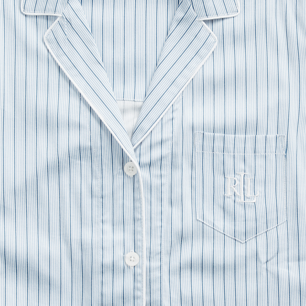Blue Stripe Striped Sateen Pyjama Set Lauren 4