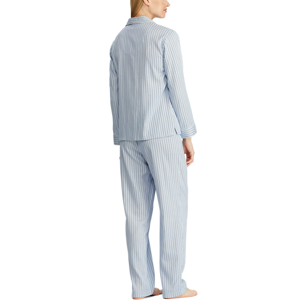 Blue Stripe Striped Sateen Pyjama Set Lauren 3