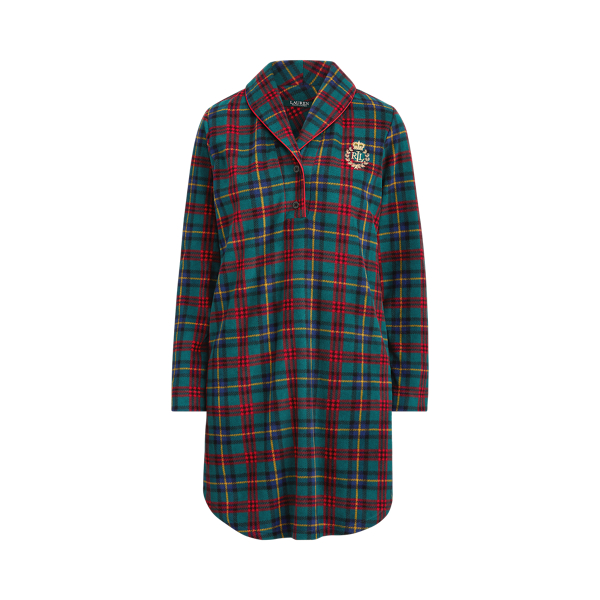 Camicia da notte scozzese in pile Lauren in 1