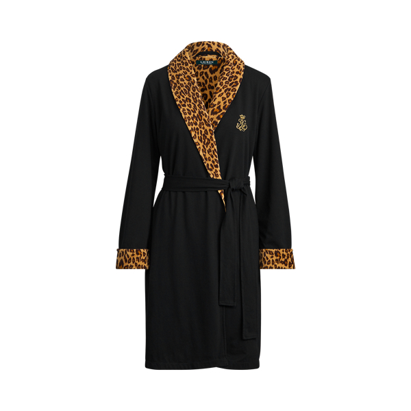 Leopard-Print Velour Robe