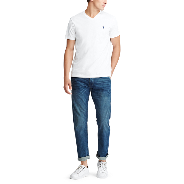 White Classic Fit V-Neck T-Shirt Polo Ralph Lauren 2