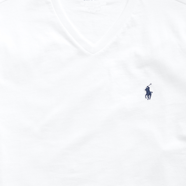 White Classic Fit V-Neck T-Shirt Polo Ralph Lauren 6