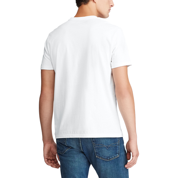 White Classic Fit V-Neck T-Shirt Polo Ralph Lauren 4