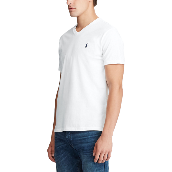 White Classic Fit V-Neck T-Shirt Polo Ralph Lauren 5