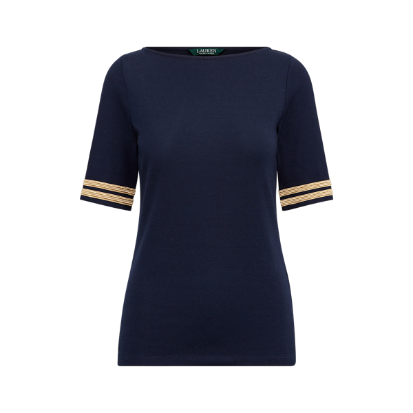 Boatneck Cotton-Blend Top Lauren 1