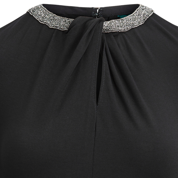 Camicia in jersey stretch a manica lunga Lauren in Black 2