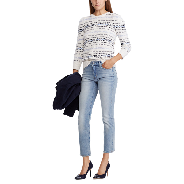 Mascarpone Cream Multi Fair Isle Cotton Jumper Lauren 2