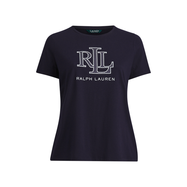 Logo Cotton-Blend Tee Lauren Woman 1