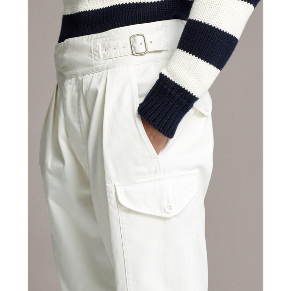 Deckwash White Wide-Leg Cargo Jean Purple Label 6