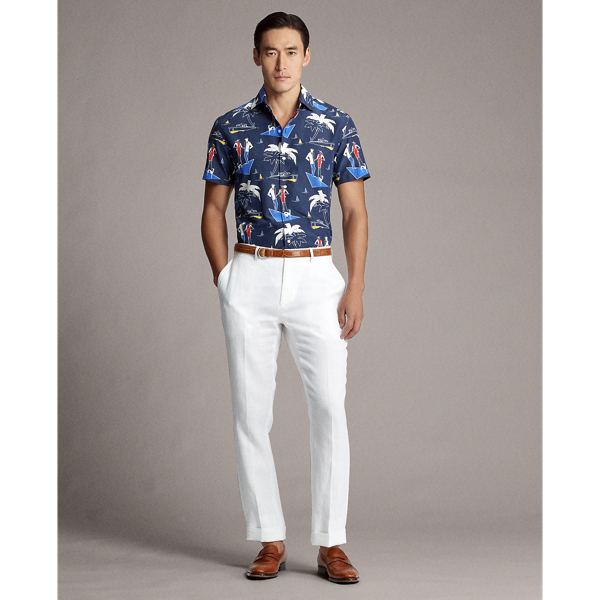 Navy Print Riviera-Print Shirt Purple Label 3