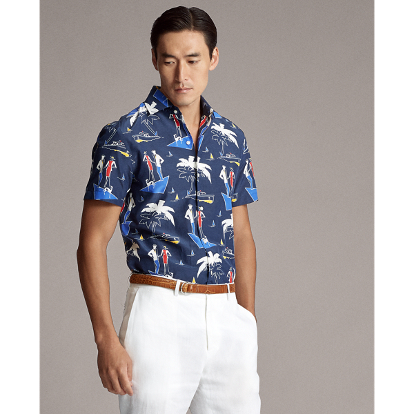 Navy Print Riviera-Print Shirt Purple Label 4