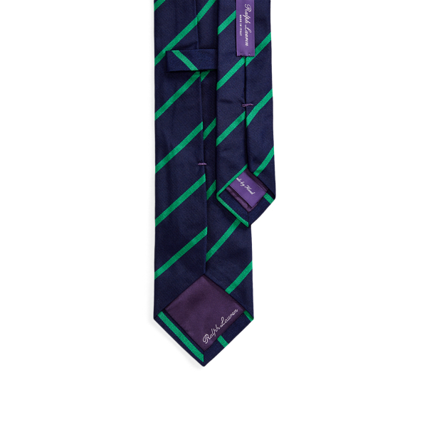 Navy/Green Striped Silk Repp Tie Purple Label 2