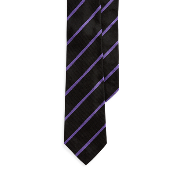 Gestreifte Krawatte aus Seidenrips Purple Label in 1