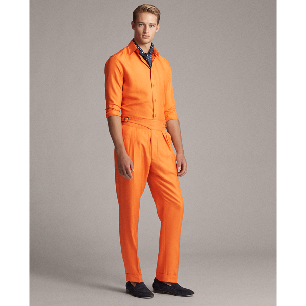 Orange Silk Shantung Shirt Purple Label 3